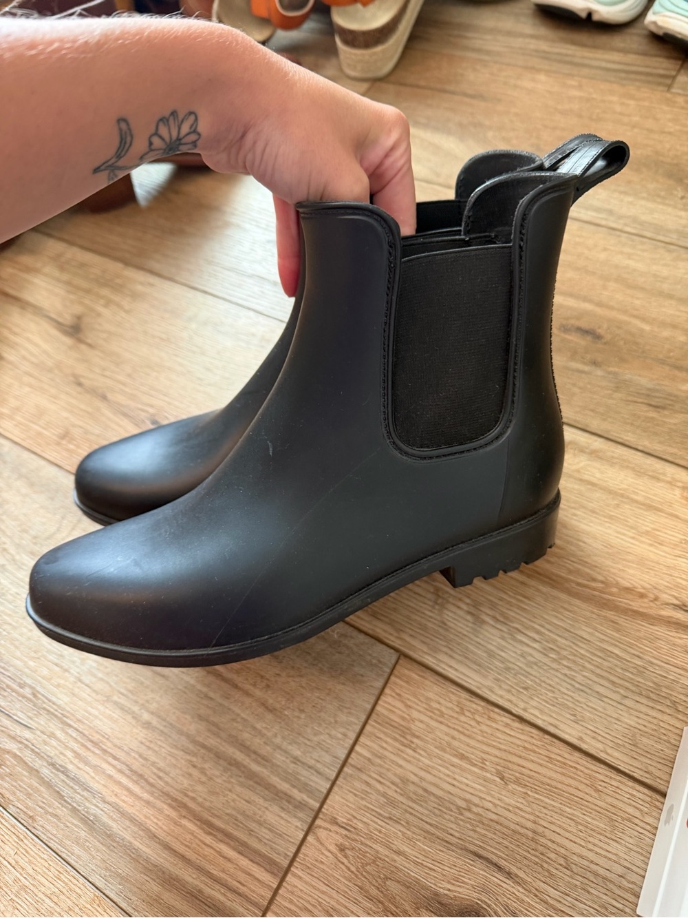 Target Black Chelsea Rain Boots with Pull Tabs